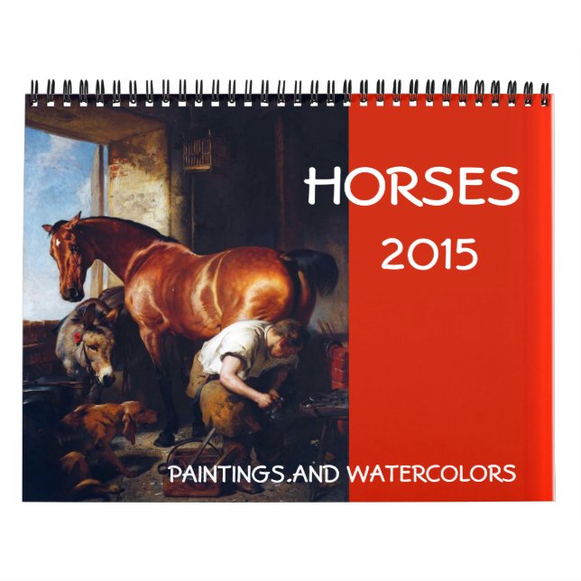 HORSES FINE ART-SAMLINGSMÖNSTER OCH Teckning Kalender (Omslag)
