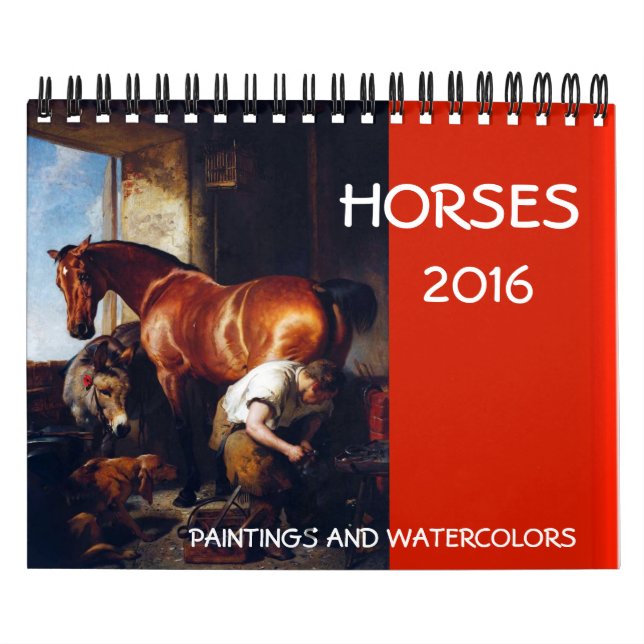 HORSES FINE ART-SAMLINGSMÖNSTER OCH Teckning Kalender (Omslag)