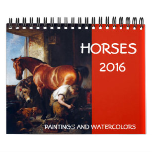HORSES FINE ART-SAMLINGSMÖNSTER OCH Teckning Kalender