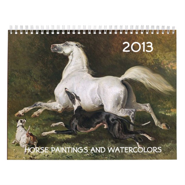 HORSES FINE ART-SAMLINGSMÖNSTER OCH Teckning Kalender (Omslag)