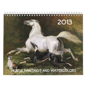 HORSES FINE ART-SAMLINGSMÖNSTER OCH Teckning Kalender