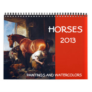 HORSES FINE ART-SAMLINGSMÖNSTER OCH Teckning Kalender