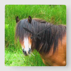 HORSES FYRKANTIG KLOCKA