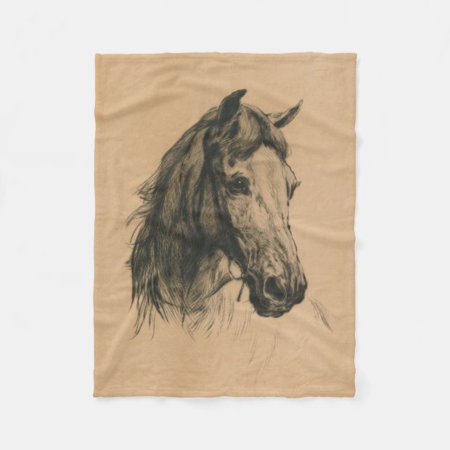 Horses Head (av Heywood Hardy) Fleecefilt (Framsidan)