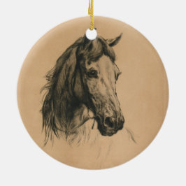 Horses Head (av Heywood Hardy) Julgransprydnad Keramik