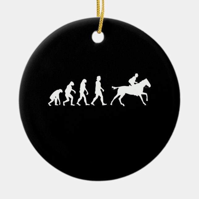 Horses Horse Riding Gift Julgransprydnad Keramik (Framsidan)