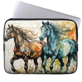 Horses in the Pasture Laptop Fodral