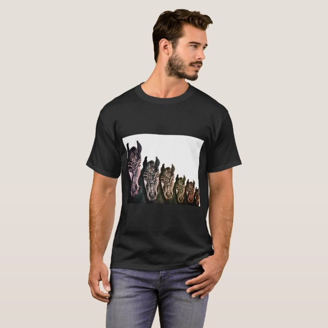 Horses Manar Basic Mörk T-Shirt, Black T-shirt (Hel framsida)