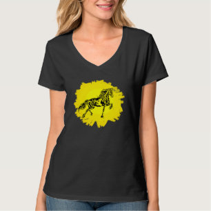 Horses Motif Horse Elegant Mane Animals Colorful H T Shirt