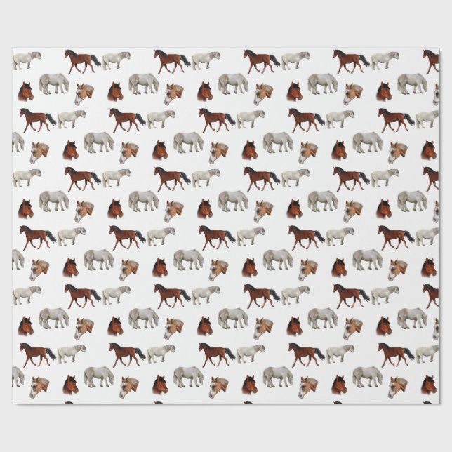 Horses Pattern wrapping paper Presentpapper (Platt)