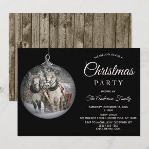 Horses & Rustic Wood Family God Party Inbjudningar