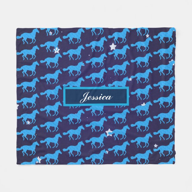Horses Starry Night Fleece Blanket (Framsidan (Horisontell))