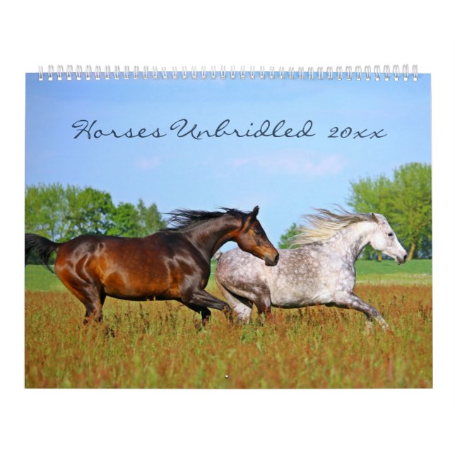 Horses Unbridled Wildlife Photography Custom Year Kalender (Omslag)