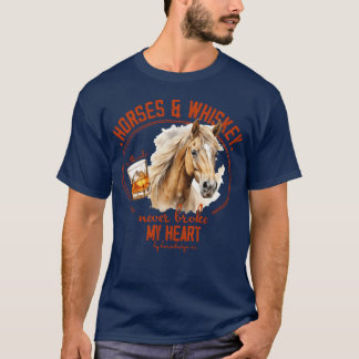 Horses und Whiskey retro T Shirt