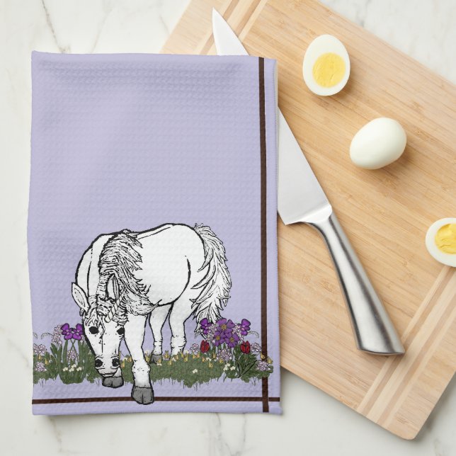 Horses Unicorn by figdewdrop kitchen towel  Kökshandduk (Vikt i Fjärdedel)