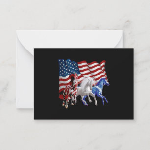 Horses Usa American Flagga Horse Anteckningskort