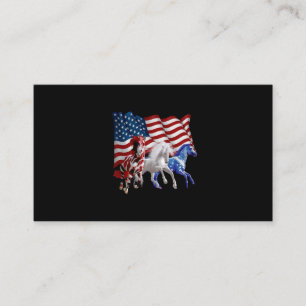 Horses Usa American Flagga Horse Visitkort