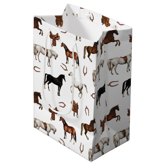 Horses Watercolor Horseshoe Horse Saddles (Framsidan Vinklad)