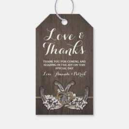 Horseshoe Baby's Band Rustic Bröllop Tack Presentetikett