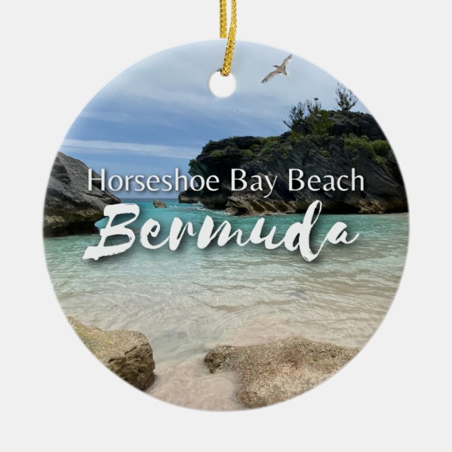 Horseshoe Bay Beach Bermuda Julgransprydnad Keramik (Framsidan)