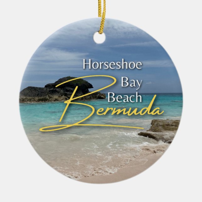 Horseshoe Bay Beach Bermuda Julgransprydnad Keramik (Framsidan)