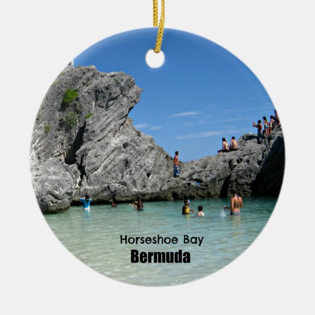 Horseshoe Bay, Bermuda Julgransprydnad Keramik (Framsidan)