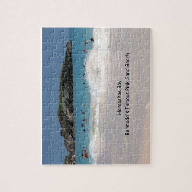 Horseshoe Bay, Bermudas Berömd Rosa Sand Beach Pussel (Vertikal)