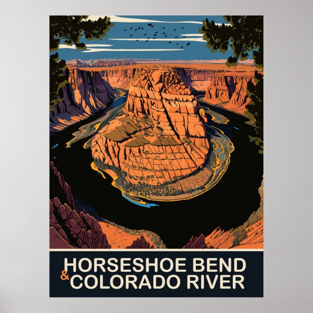 Horseshoe Bend and Colorado River, Travel Poster (Framsidan)