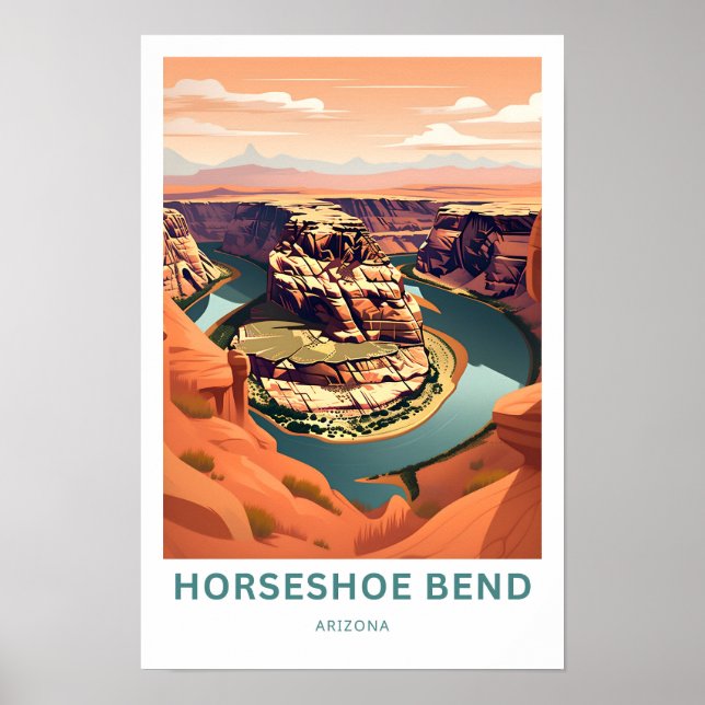 Horseshoe Bend Arizona Travel Skriv ut Poster (Framsidan)