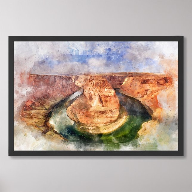 Horseshoe Bend i Grand Canyon vattencolor Fototryck (Skapare uppladdad)
