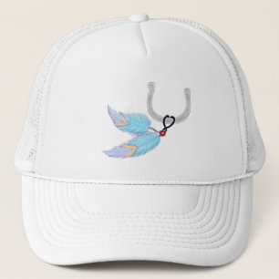 Horseshoe Blue Feathers Hats Truckerkeps