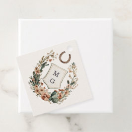 Horseshoe Cactus Western Country Crest Wedding Gåvor Etiketter