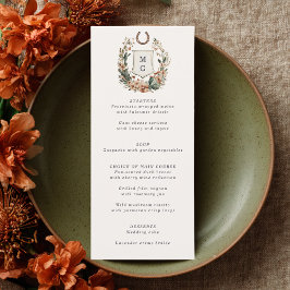 Horseshoe Cactus Western Country Crest Wedding Meny