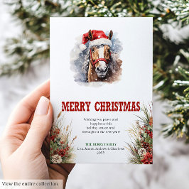 Horseshoe charm Christmas greeting card design Julkort
