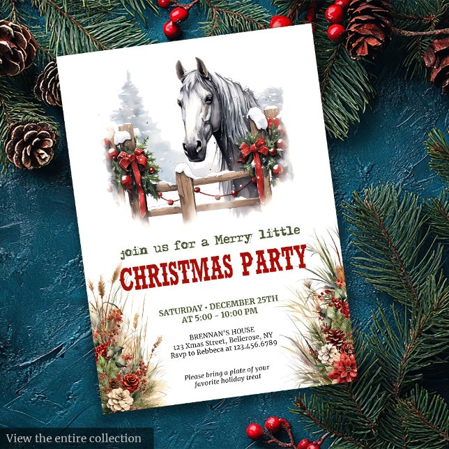 Horseshoe charm Christmas party editable invites Inbjudningar (Horseshoe charm Christmas party editable invitation

)