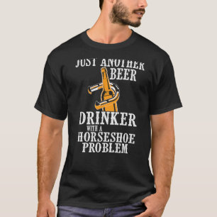 Horseshoe Coola Beer Drinker Shoe Pitching Sport T Shirt
