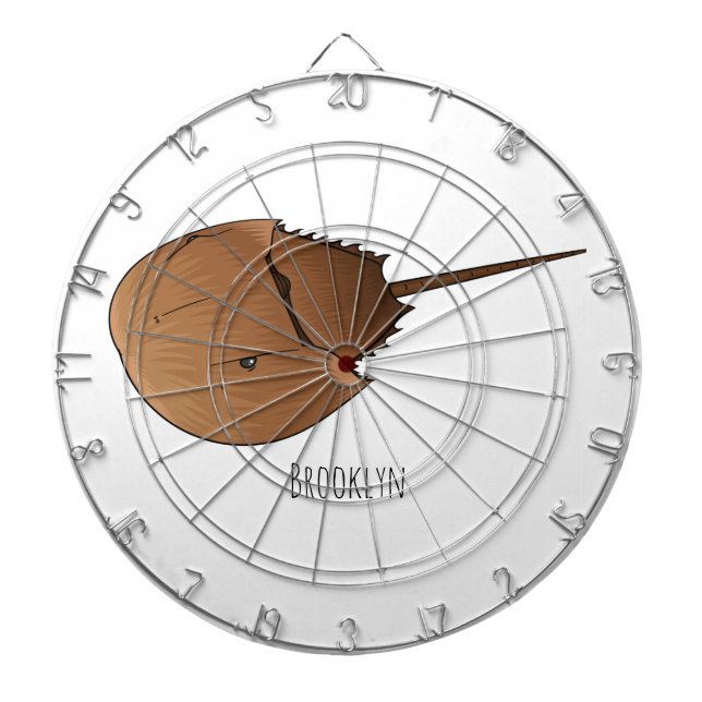 Horseshoe crab cartoon illustration darttavla (Framsidan)
