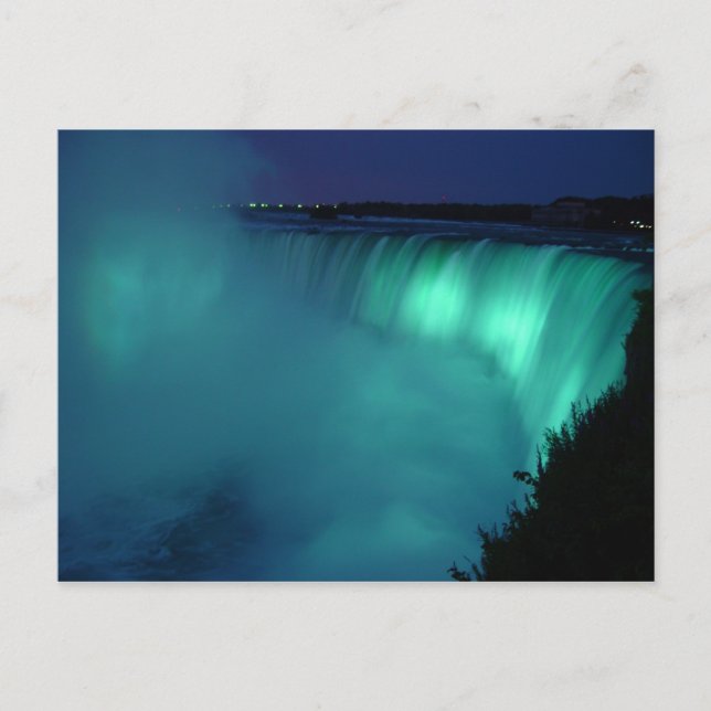 Horseshoe Falls Niagara Falls Aqua Glow Postcard Vykort (Framsida)