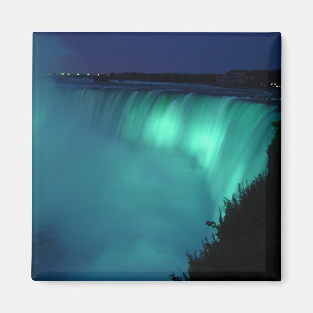 Horseshoe Falls på Niagara Falls Aqua Glow Magnet (Framsidan)
