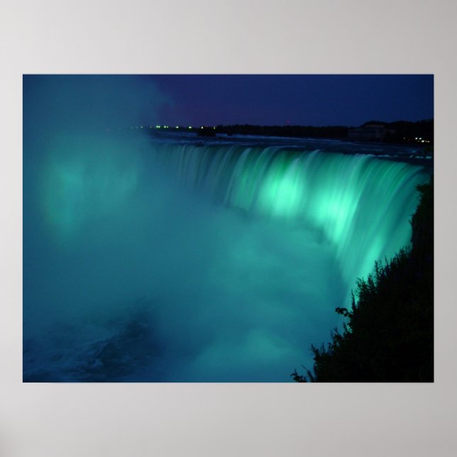 Horseshoe Falls på Niagara Falls Aqua Glow Poster (Framsidan)