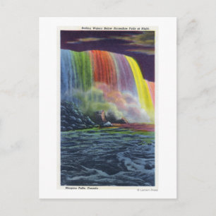Horseshoe Falls som tänds på natten Vykort