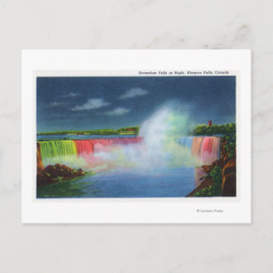 Horseshoe Falls, upplyst vid nattetid nr 2 Vykort