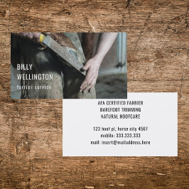 Horseshoe Farrier Modern Equine Business Photo Visitkort