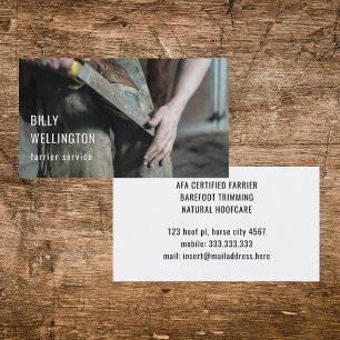 Horseshoe Farrier Modern Equine Business Photo Visitkort