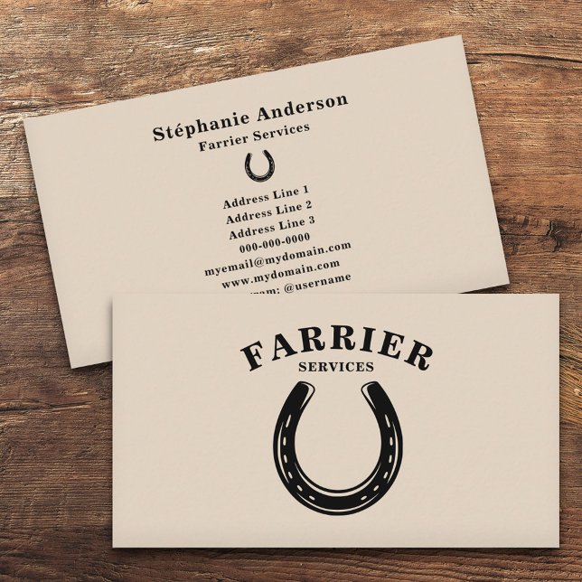 Horseshoe Farrier Visitkort (Horseshoe Farrier Business Card)