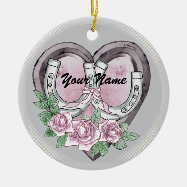 Horseshoe Hearts prydnadsföremål Julgransprydnad Keramik (Framsidan)
