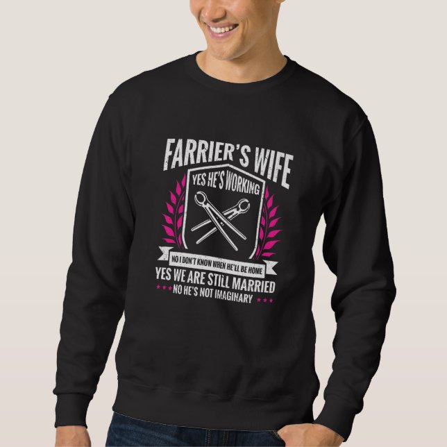 Horseshoe Hoof Trimming Shoeing Horse Wife Farrier Lång Ärmad Tröja (Framsida)