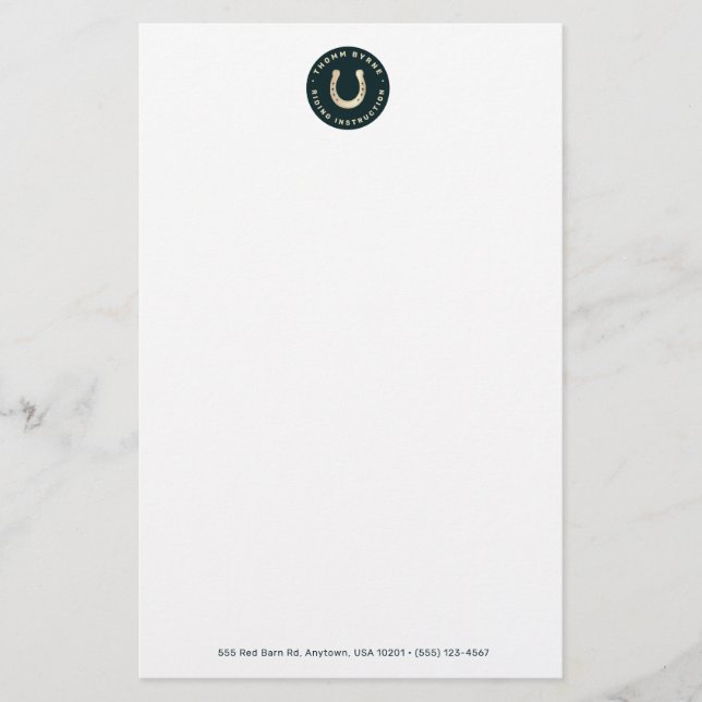 Horseshoe Horse Letterhead Brevpapper (Framsida)