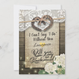 Horseshoe Hydrangea Wood blir min bridesmaid Inbjudningar