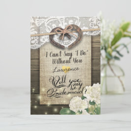 Horseshoe Hydrangea Wood blir min bridesmaid Inbjudningar